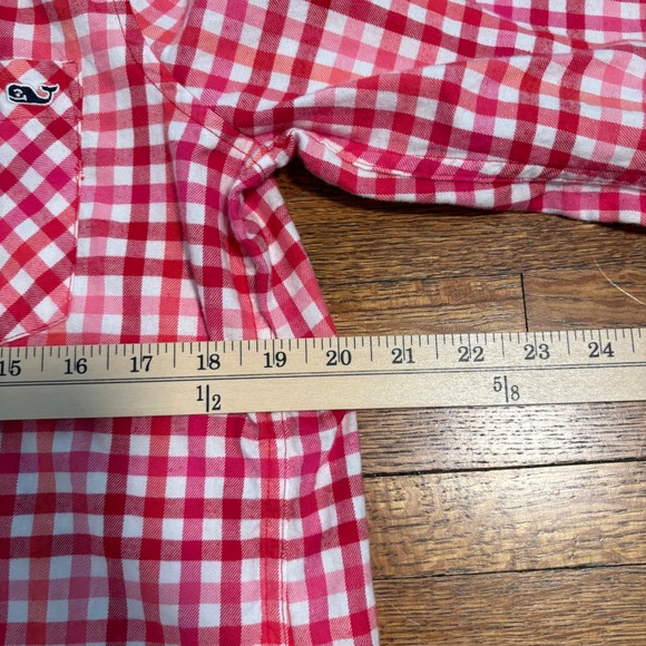 Vineyard Vines Women's Size 12 Red Pink Gingham Checkered Button Down Shirt - Picture 4 of 7